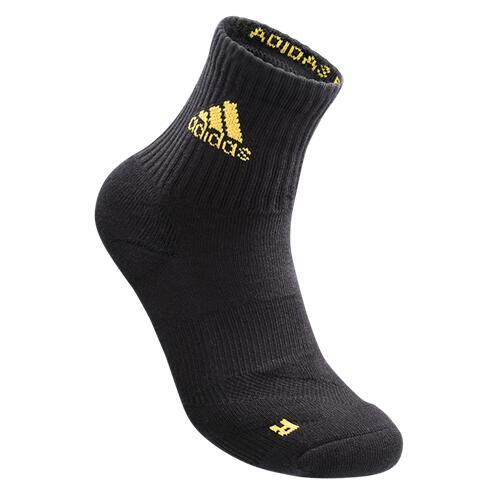 wucht P3 Badminton Socks Mid Cut Black with Solar Gold Size 3