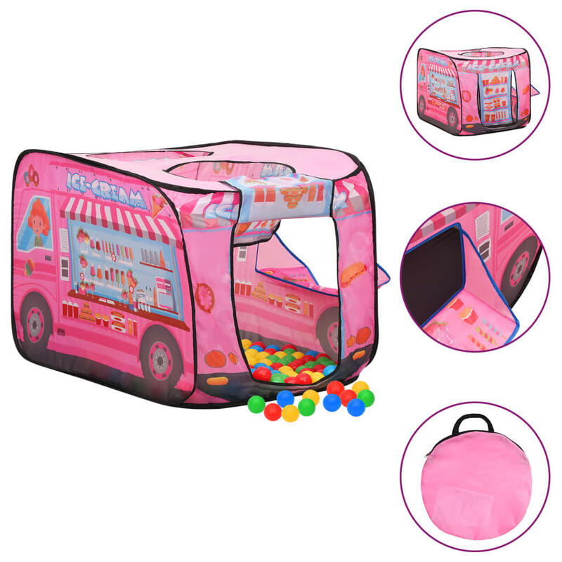 Tenda de brincar infantil 70x112x70 cm rosa