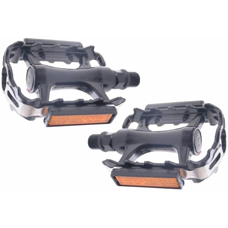 Pedaalset Mtb Low Profile - Aluminium Zwart Met Polish Zijkant