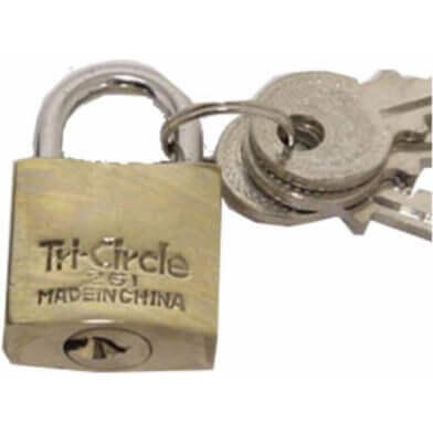 Tri-circle hangslot - grijs. sleutelsluiting. 20mm