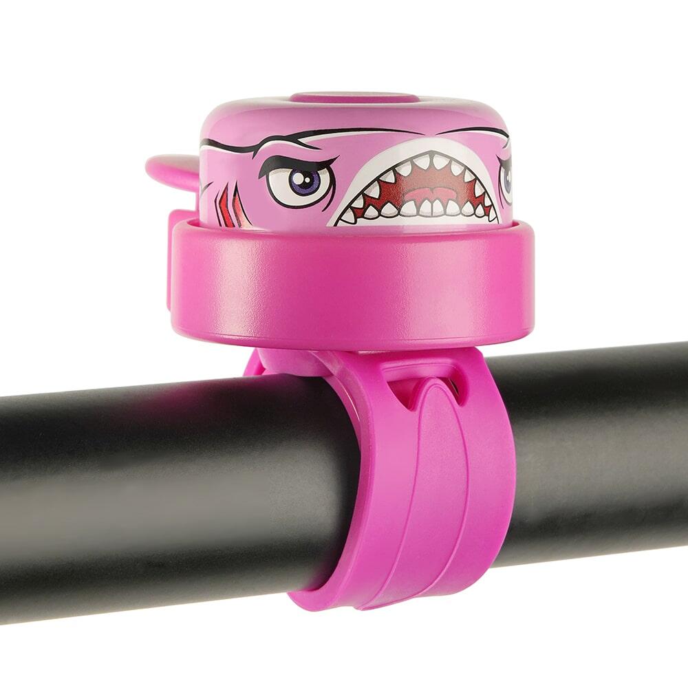 CRAZY SAFETY Campanello da Bici per Bambini | Squalo Rosa | Crazy Safety | Facile da Usare