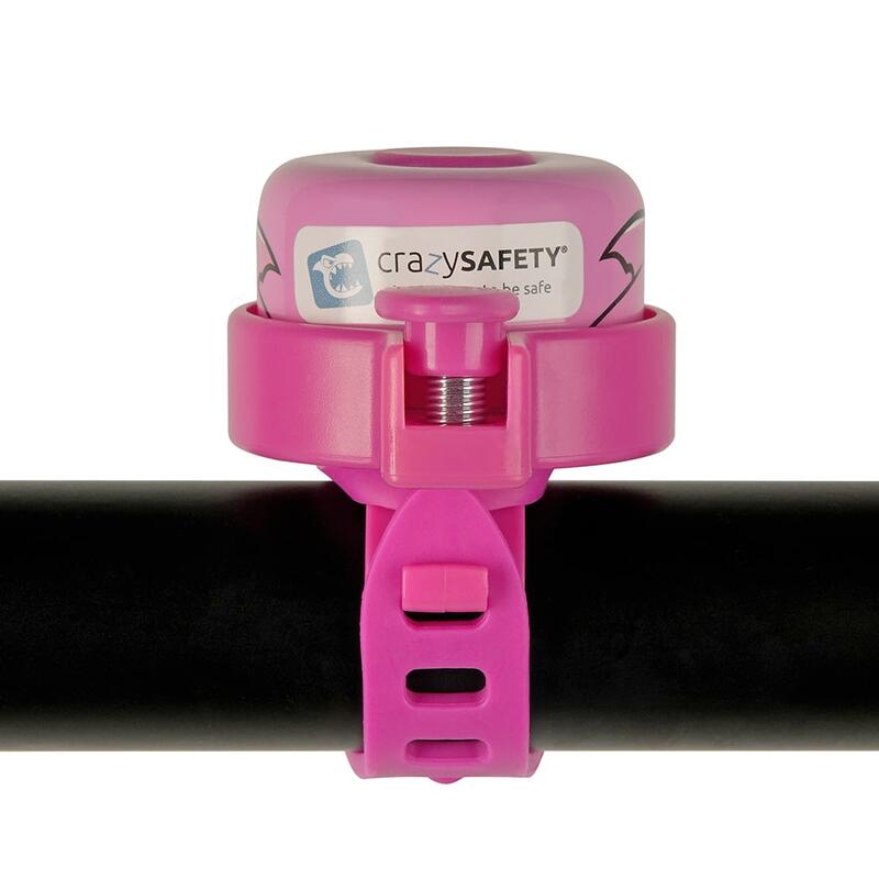 Campanello da Bici per Bambini | Squalo Rosa | Crazy Safety | Facile da Usare