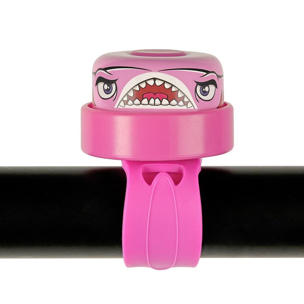 Kinder Fahrradklingel | Hai Pink | Crazy Safety | Farbenfroh & nutzerfreundlich 4/5