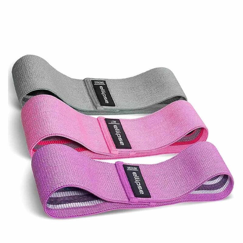 Kit 5 Bandas elasticas de resistencia rosa fitness + Bolso