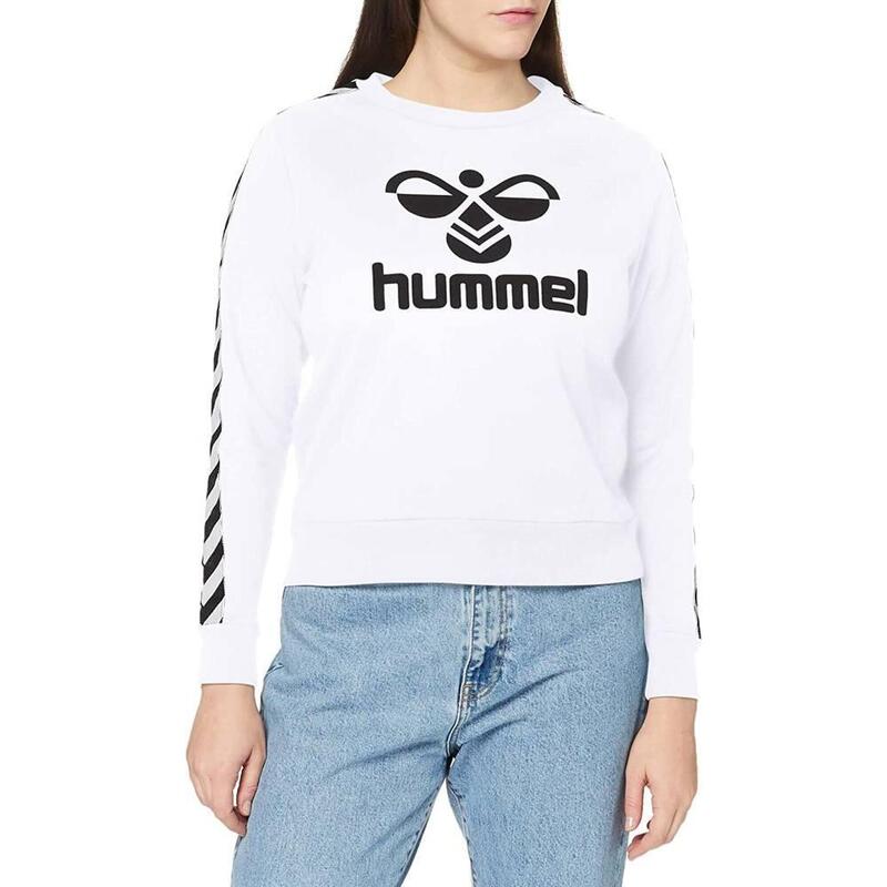 Hanorac sport pentru femei Hummel Classic Taped alb cu logo