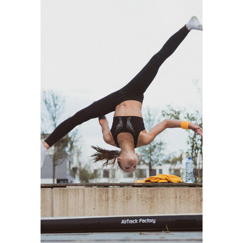 Aufblasbare Gymnastikmatte AirTrack 500 x 100 x 10 cm schwarz