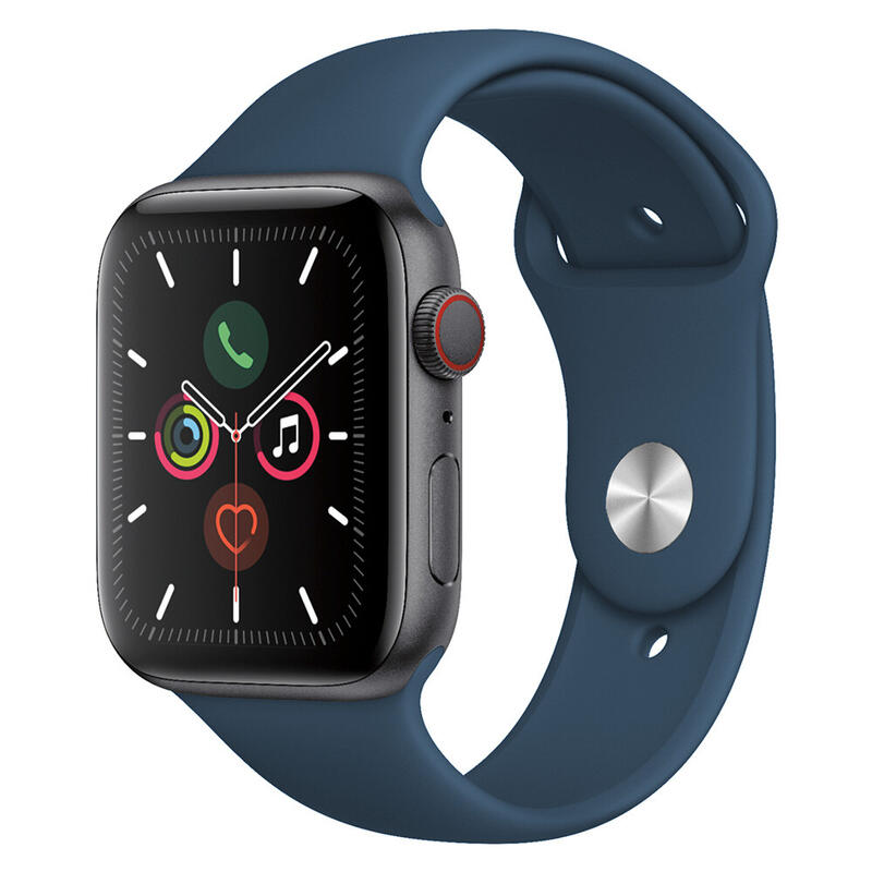 Reconditionné - Apple Watch S5 44mm GPS+Cellular Acier Gris/Bleu - bon état