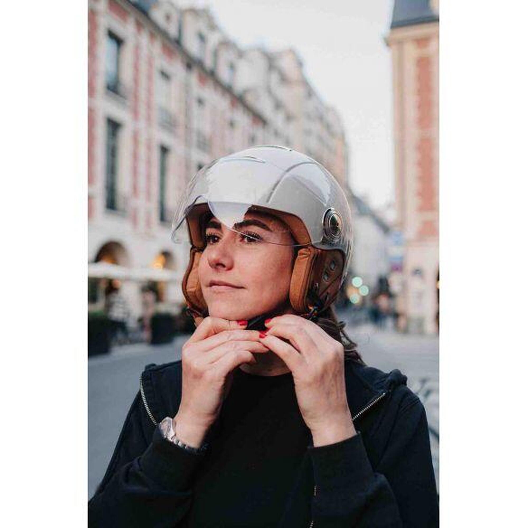 Casque urbain Jet Tandem Green avec visière