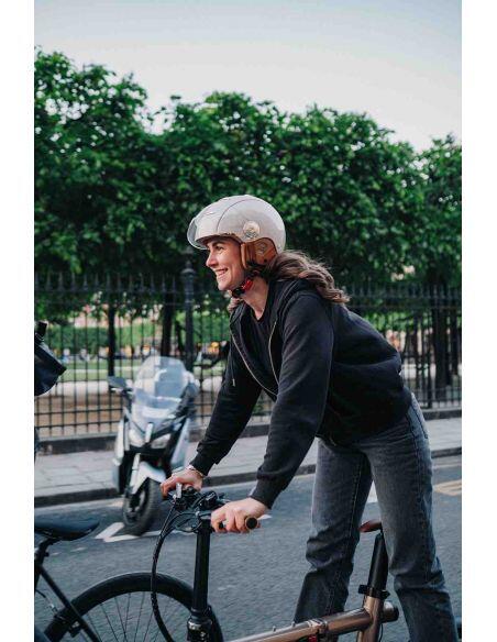 Casco da bici urbano Jet Tandem Titan opaco con visiera 5/7