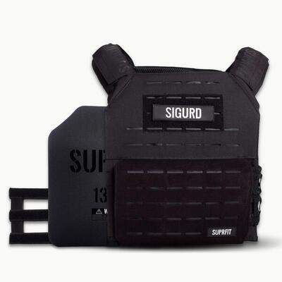 Sigurd 3D Gewichtsweste. 2 x 2.6 kg Gewichte. Schwarz