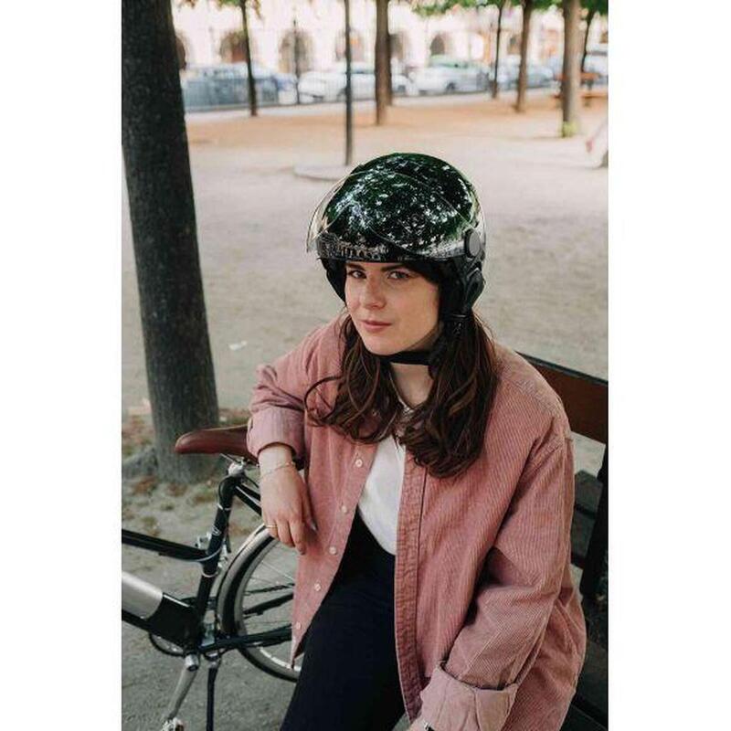 Casque urbain Jet Cadence Crème avec visière