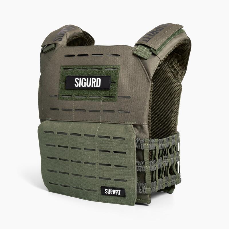 Gilet de poids Sigurd 3D, 2 x 4 kg de poids, Olive