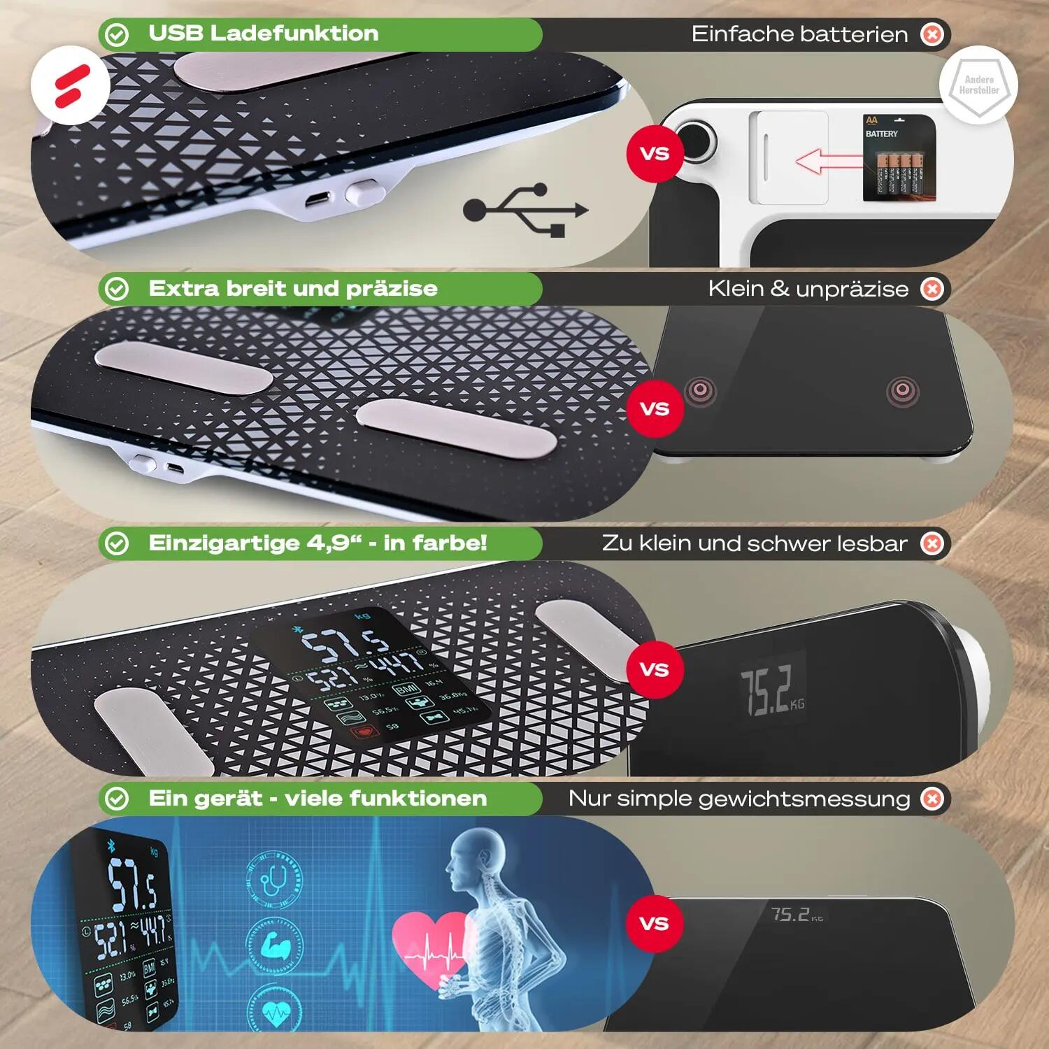 Analyseur d'Impédance Sportstech : Pèse Personne 180kg, Bluetooth | BBS300 7/8