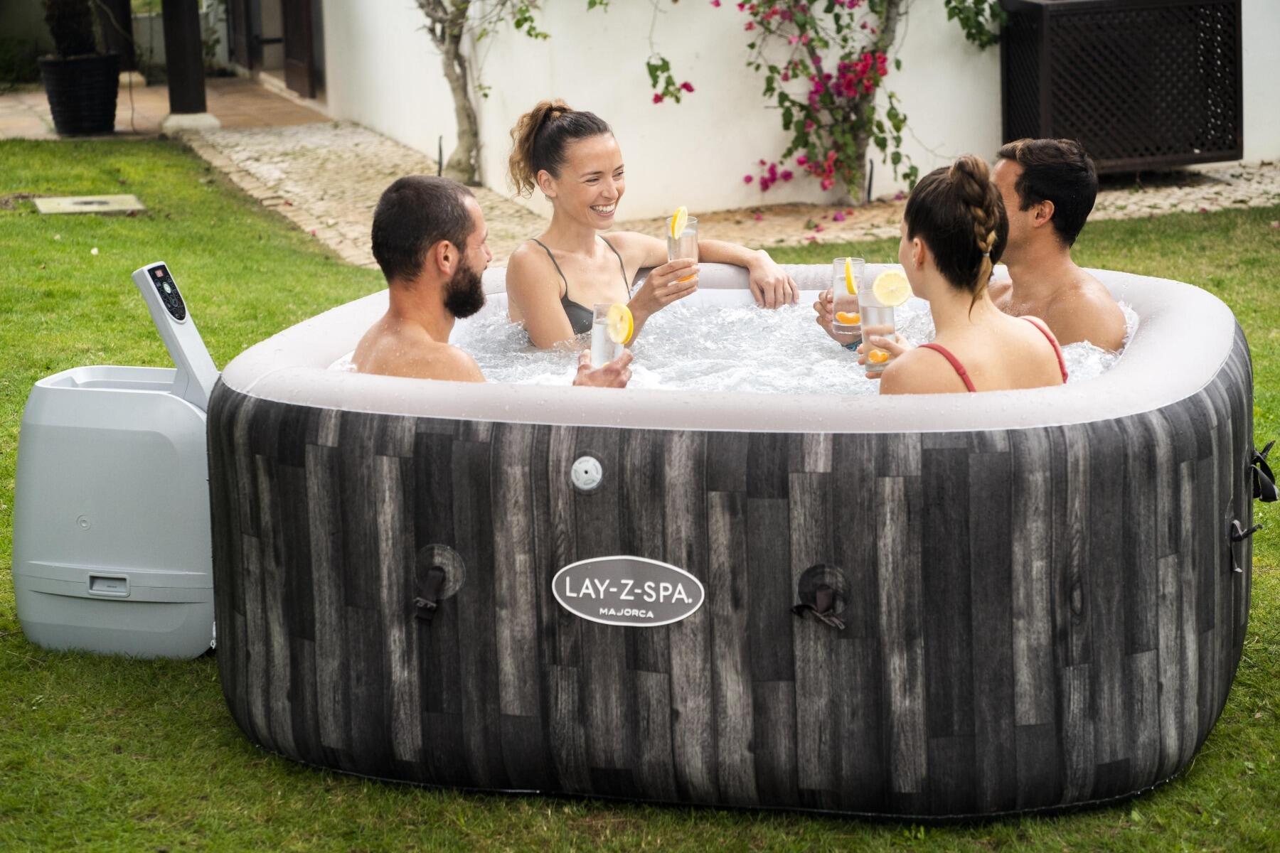 Lay-Z-Spa Majorca Hydrojet Pro |Inflatable Hot Tub, Brown 2/4