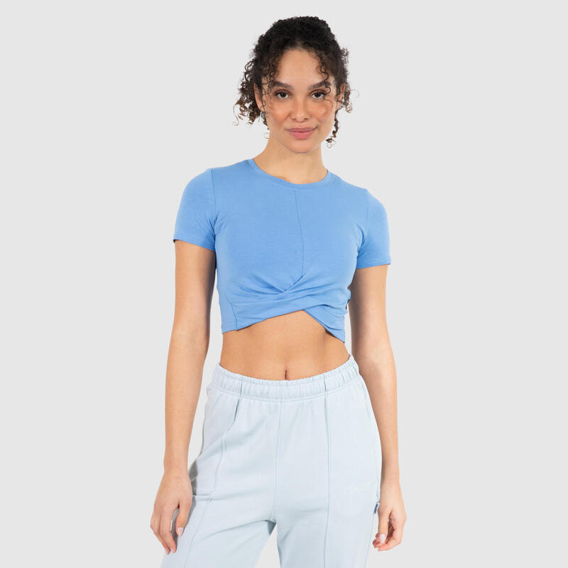 Damen Crop T-Shirt Rio Blau für Sport & Freizeit