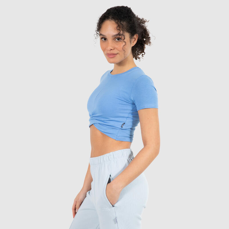 Damen Crop T-Shirt Rio Blau für Sport & Freizeit