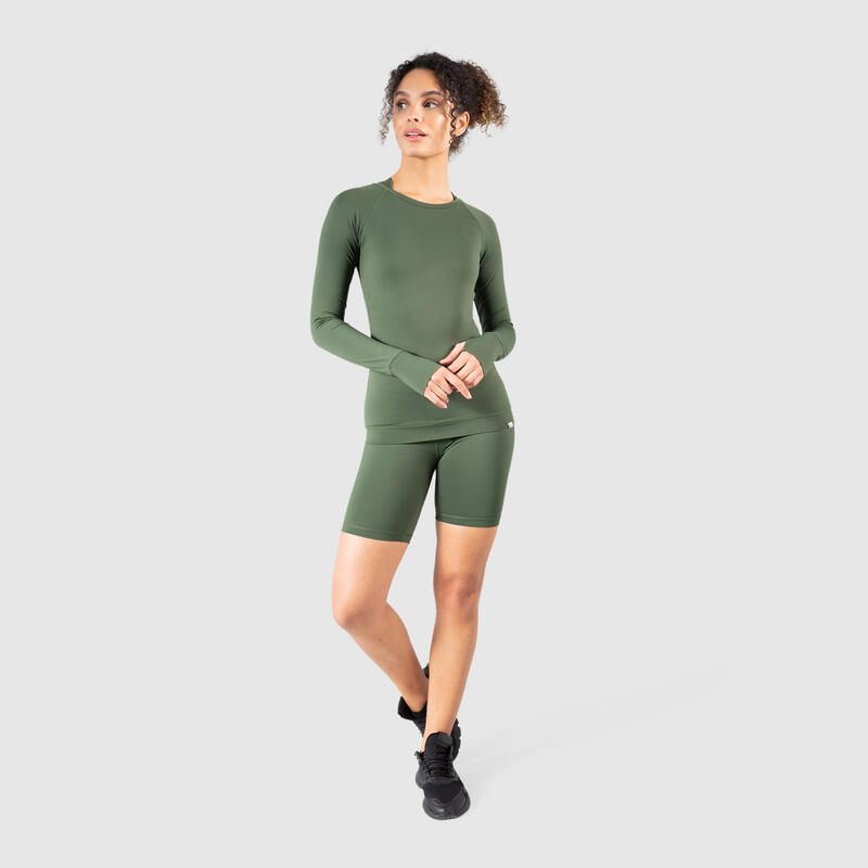 Damen Longsleeve Lorie Olive für Sport & Freizeit