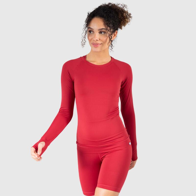 Damen Longsleeve Lorie Rot für Sport & Freizeit