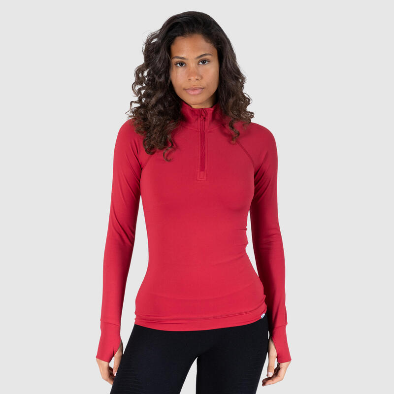 Damen Longsleeve Merle Rot für Sport & Freizeit