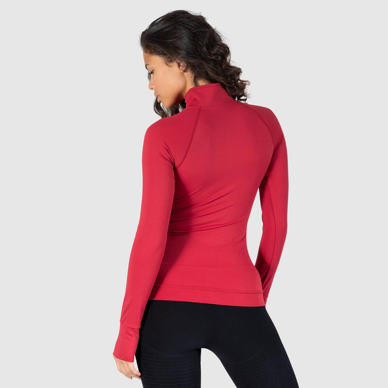 Damen Longsleeve Merle Rot für Sport & Freizeit