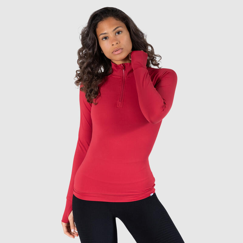 Damen Longsleeve Merle Rot für Sport & Freizeit