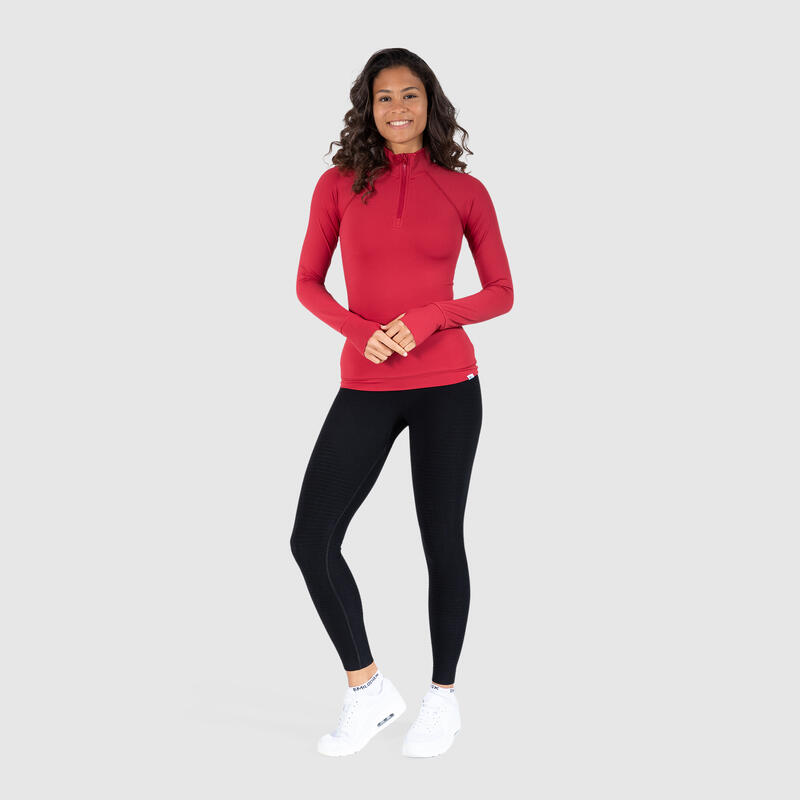 Damen Longsleeve Merle Rot für Sport & Freizeit