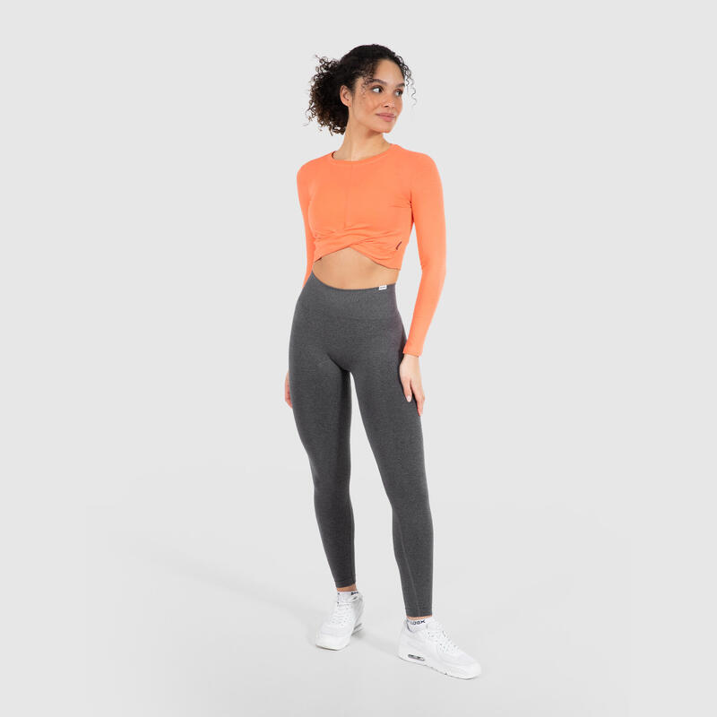 Damen Crop Longsleeve Nova Koralle für Sport & Freizeit