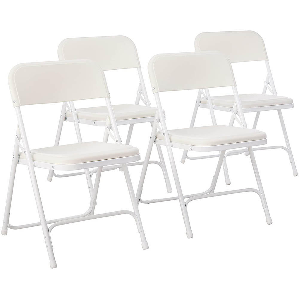 Krzesła składane, 4 szt, białe