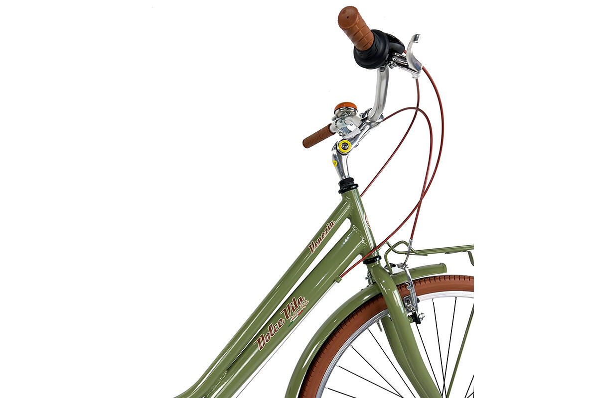 Vélo de ville Canellini VENEZIA Vert Olive aluminium 6 vitesses 3/4