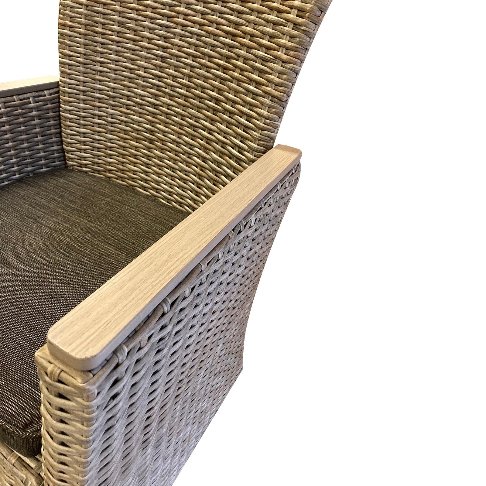 Sillón de Ratán Sintético y Acero Chillvert Turin 65x68,5x93,5 cm con Cojín Antr 5/5