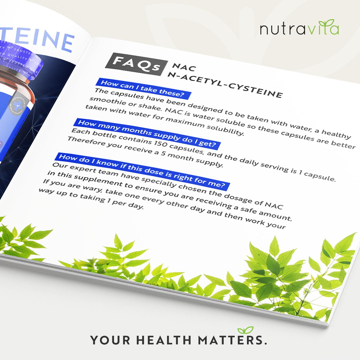 NAC is a stable form of amino acid, L-Cysteine which is in high-protein foods 4/6