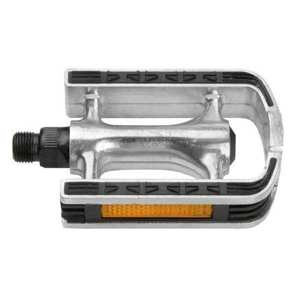 M-Wave Aluminium-Pedal 105x70 mm mit Gummi-Antirutsch und Reflektor