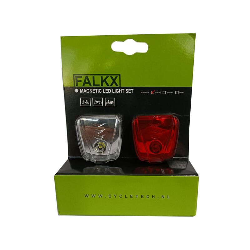 Éclairage magnétique FALKX. Ensemble avant et arrière. LED 0,5W (emballage