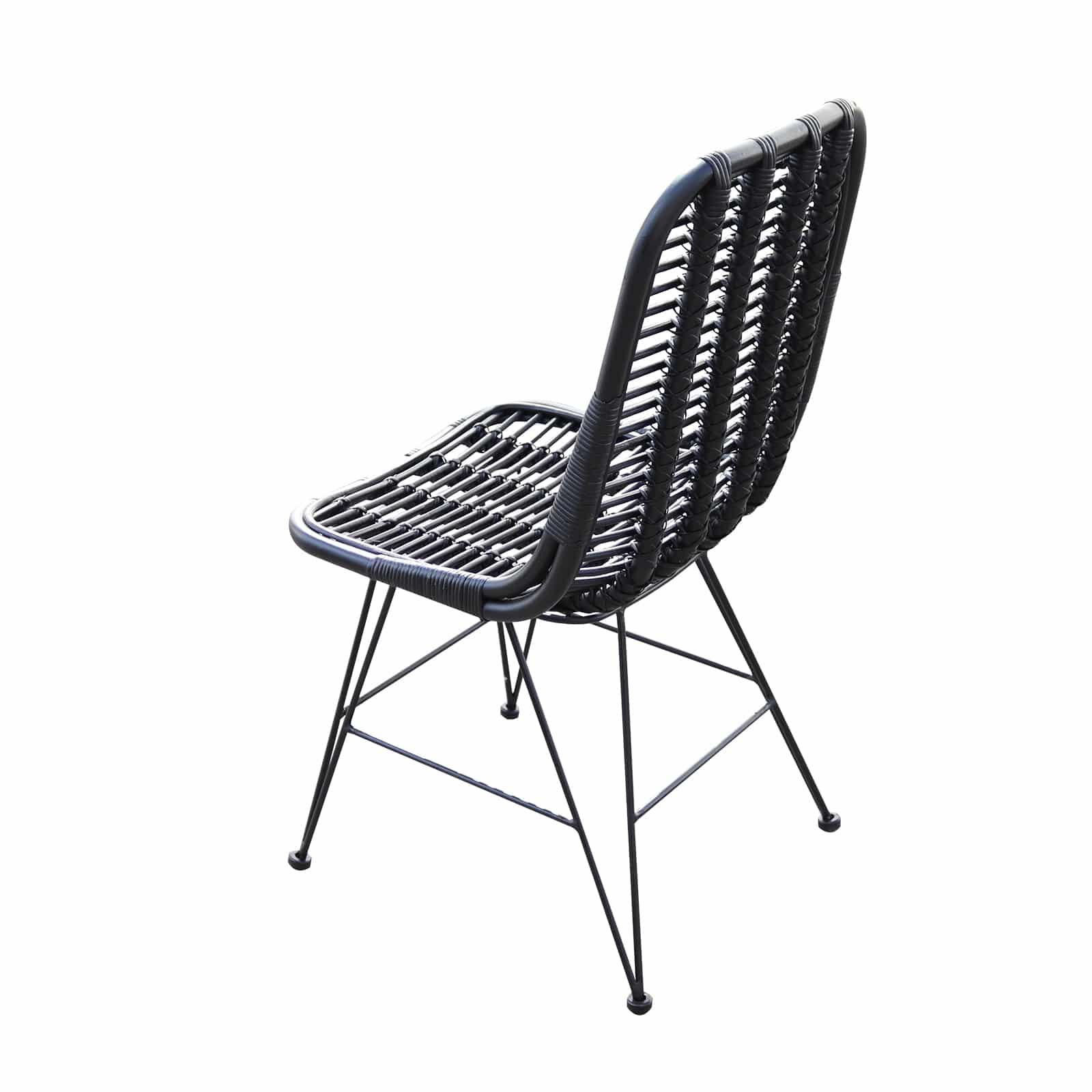 Silla de Ratán Natural Comedor Chillvert Parma 46x60x92 cm Negra 4/4