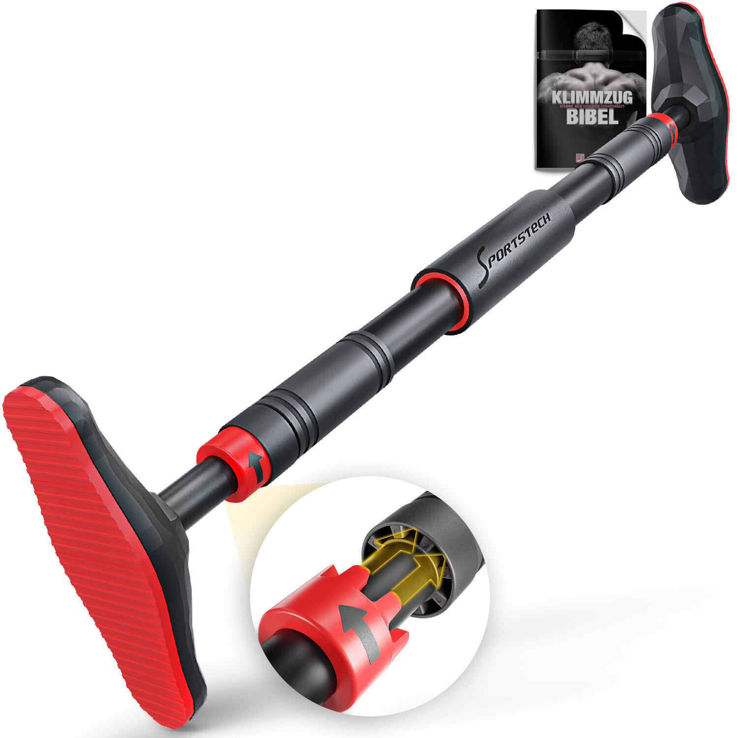 Sportstech - Sportstech Barre De Traction Ks270 - Fitness, Musculation - 70-90 Cm - Barre De Musculation - Noir|rouge - No Size - Decathlon