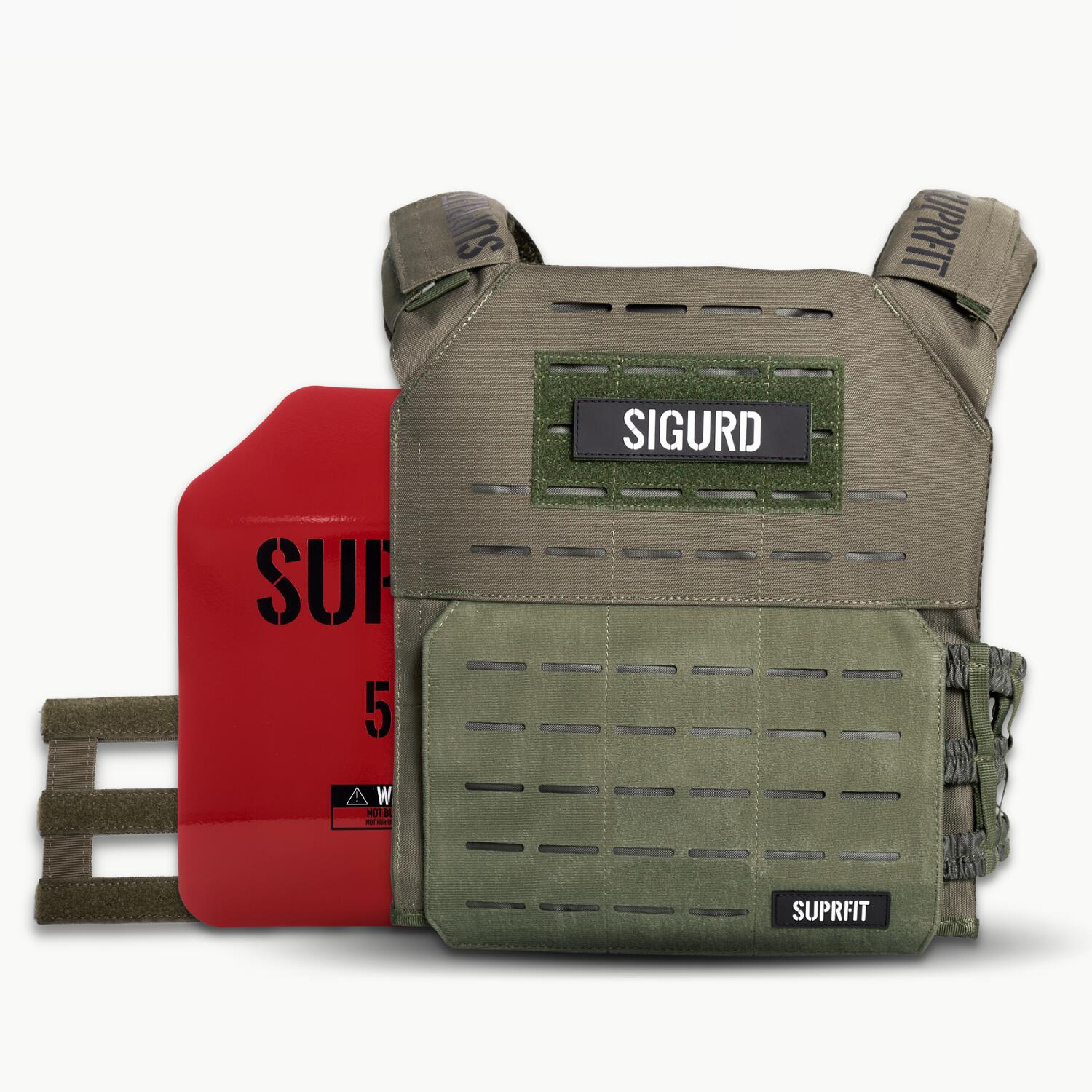 SUPRFIT Sigurd 3D Gewichtsvest, 2 x 2,6 kg gewichten, Olijf