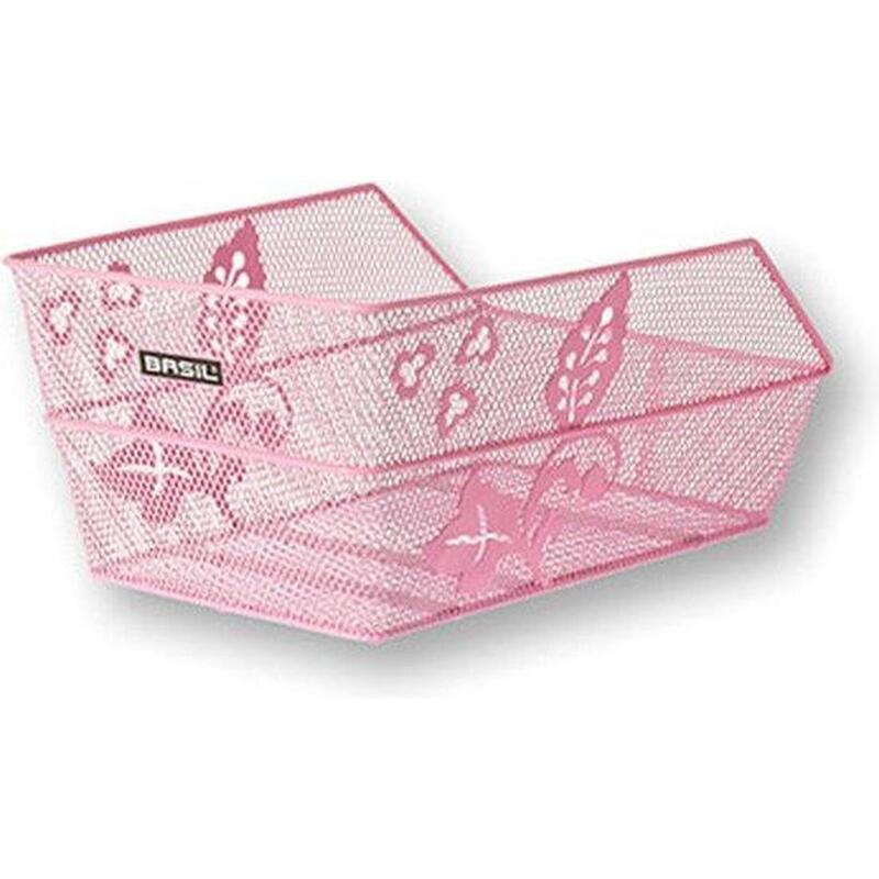 Fietsmand Cento S FM Flower met vaste montage 36 x 26 x 18 cm - roze