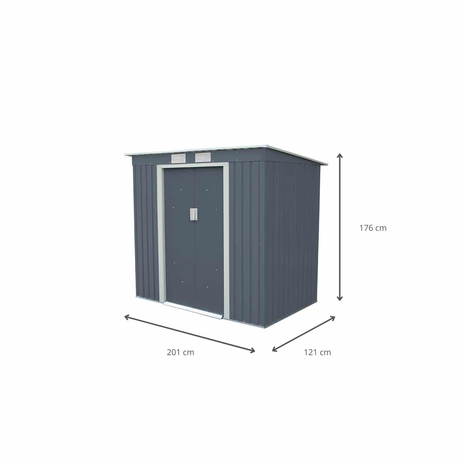 Caseta Metálica Gardiun Buckingham 2,43 m² Exterior 201x121x176 cm 3/3