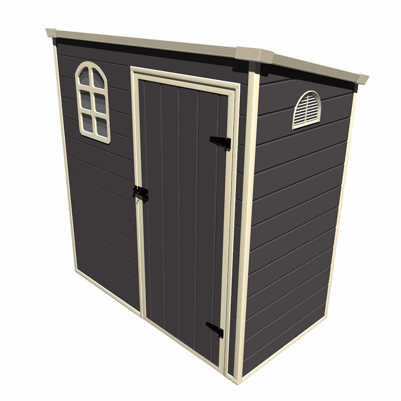 Caseta de Resina Gardiun Flat Roof 2,12 m² 111x191x195 cm Gris Antracita 2/4
