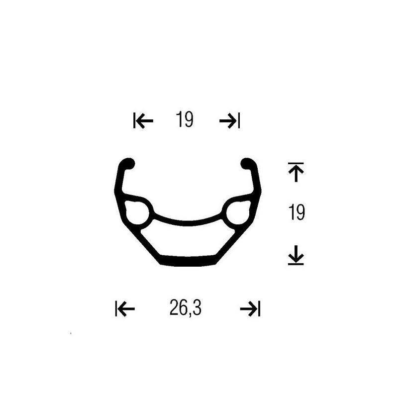 Roue de vélo avant disque 26 trous Gurpil Taurus 26 P/SHI 2/2