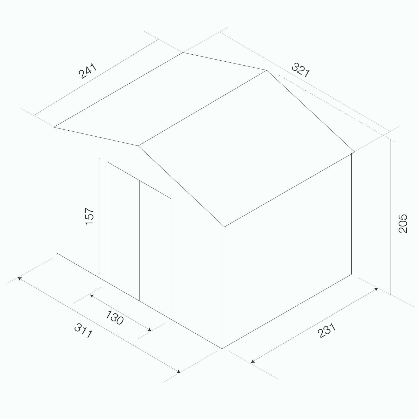Caseta Metálica Gardiun Bristol 7,74 m² Exterior 241x321x205 cm Acero Galvanizad 5/5