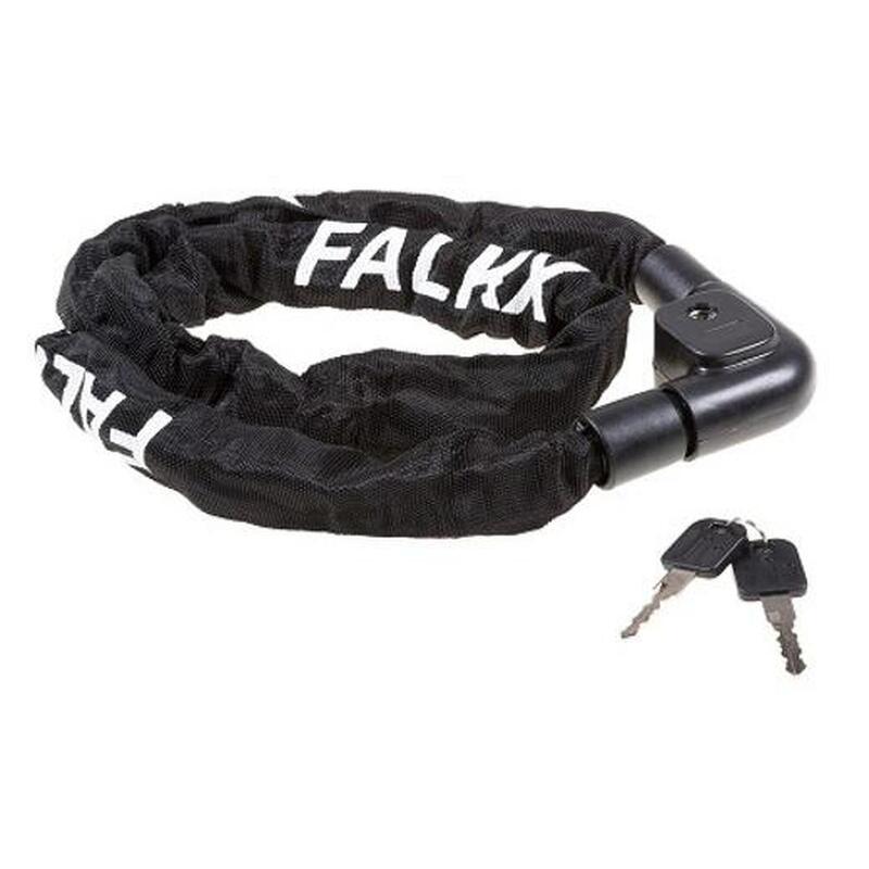 Falkx cadenas à chaîne avec douille en nylon acier 1200 x 7 mm noir