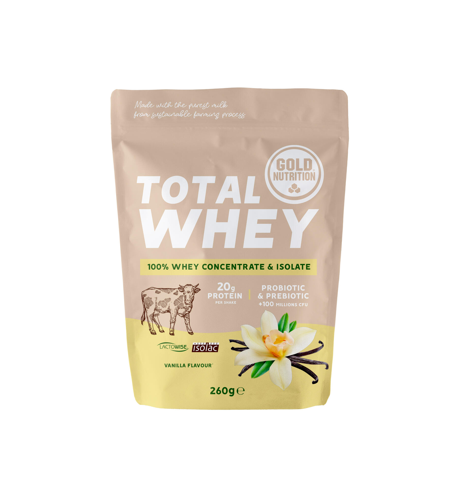 Proteína de soro isolada total whey baunilha - 260 g