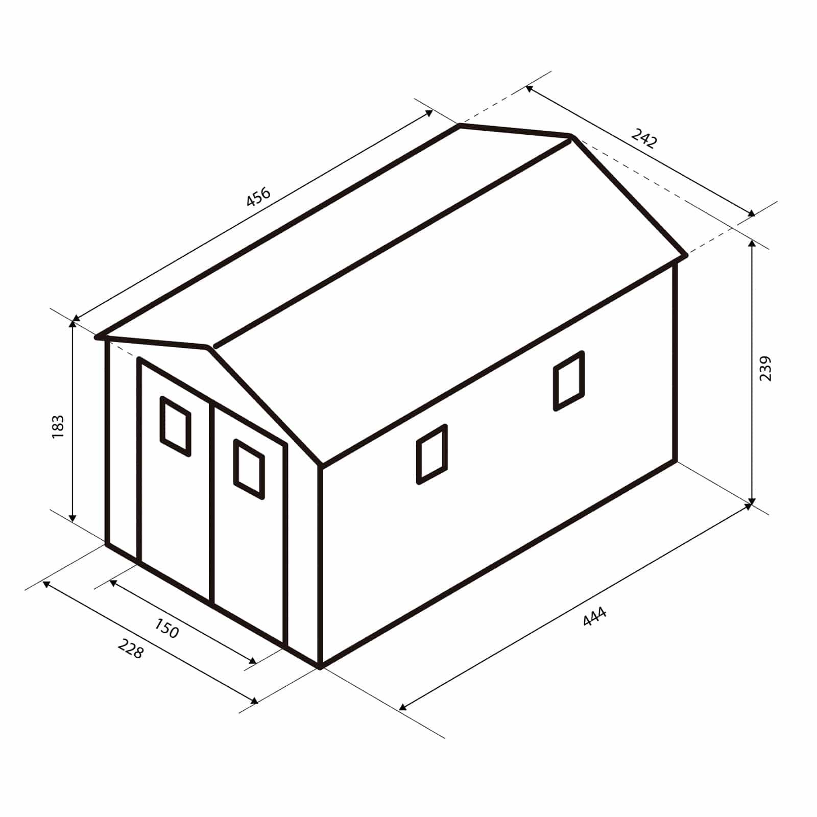 Caseta de Resina de Jardín Gardiun Zoe E - 11,04 m² 242x456x239 cm 4/5