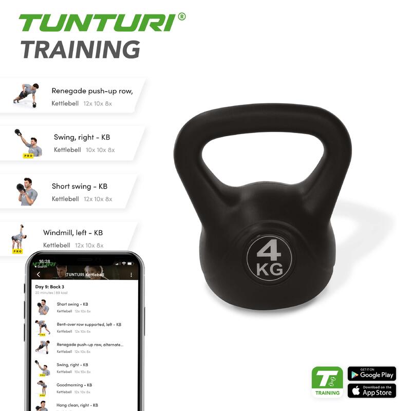 Kettlebell polyéthilène PE 4kg noir