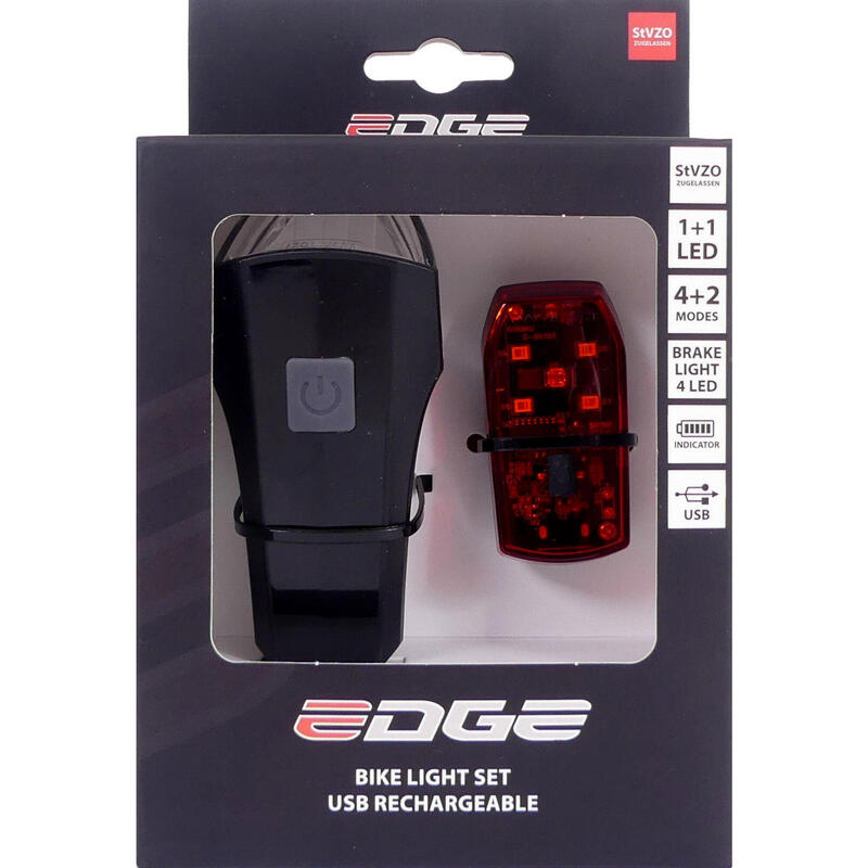 Edge Lighting Set Razor 60 Lux USB StVZO approuvé (avec fonction feu stop)
