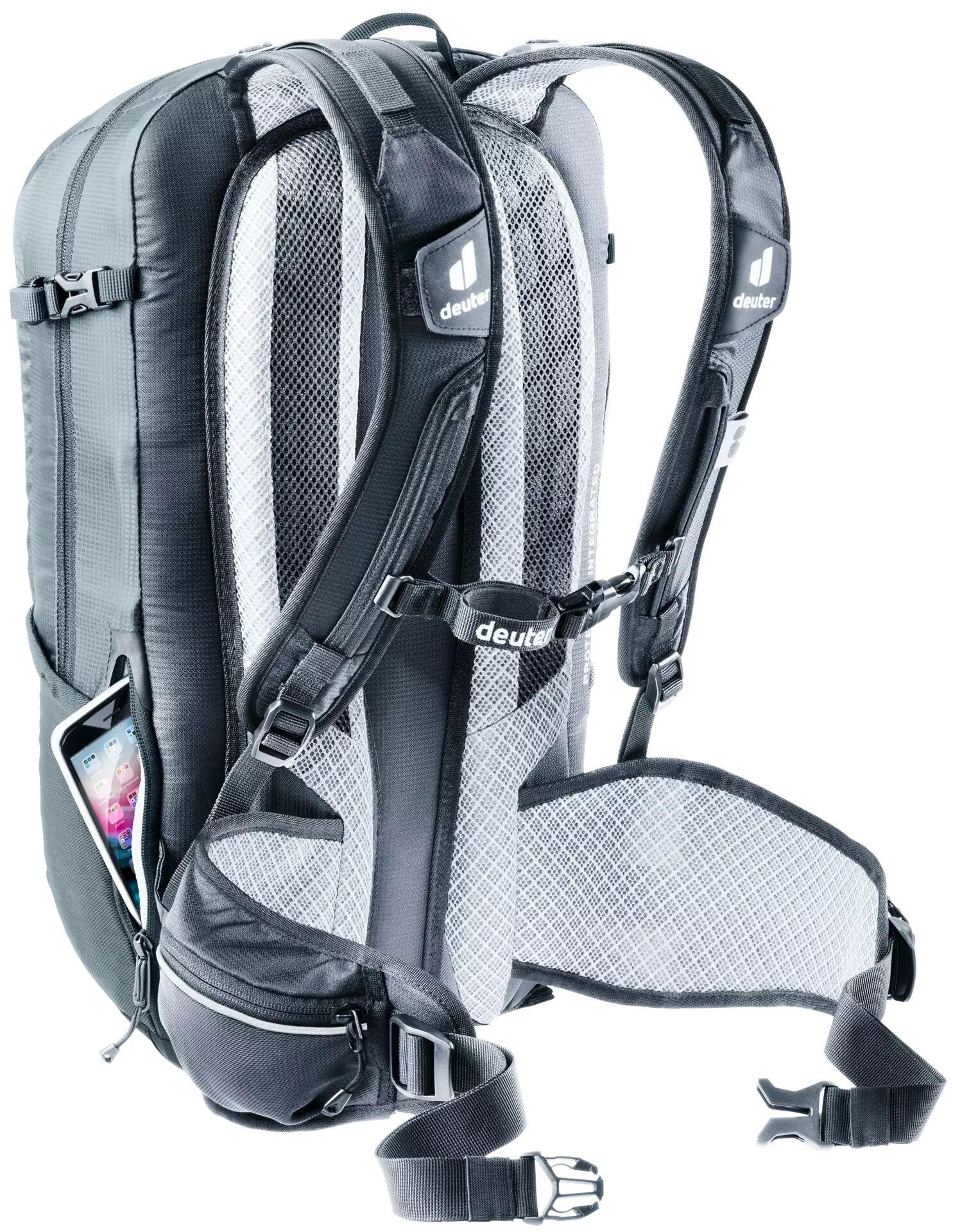 Sac à dos VTT Deuter Flyt 14 graphite noir 14L Airstripes ventilé TÜV/GS 4/6