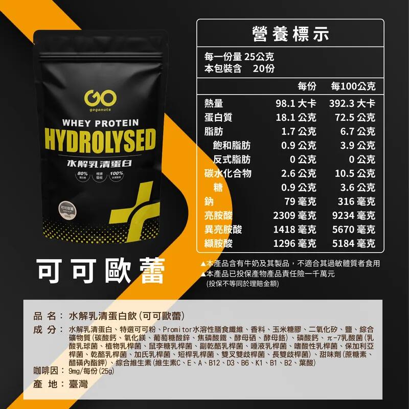 Whey Protein Hydrolysate (500g/bag) - Coco Olay