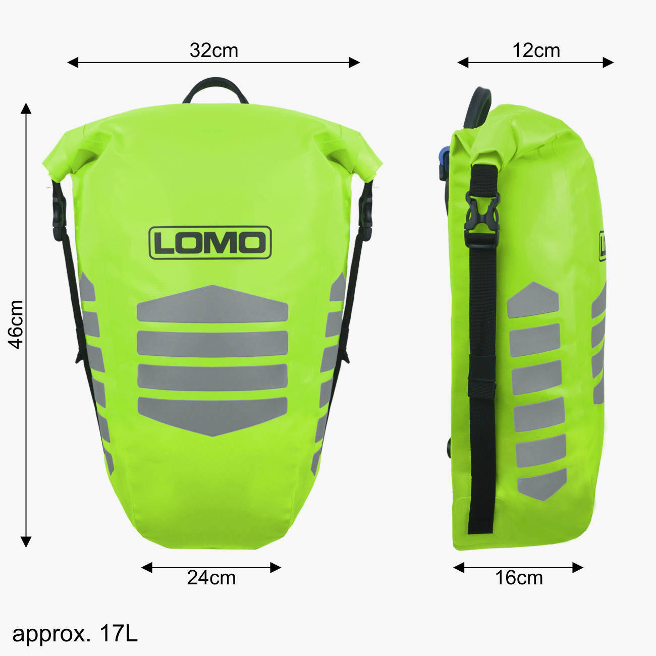 Lomo High Visibility Cycling Bike Pannier Dry Bag 2/7