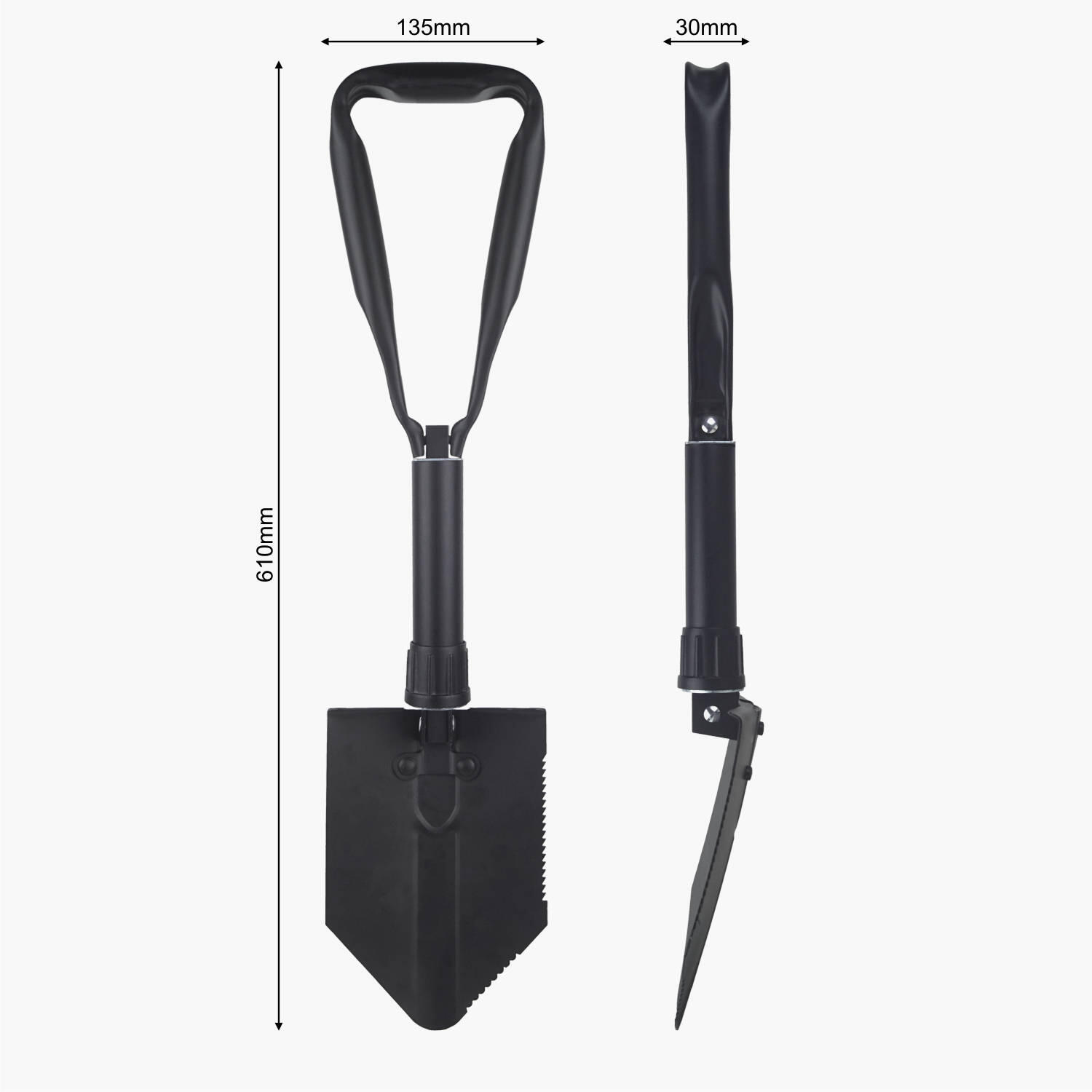 Lomo Tri Folding Army Entrenching Tool Shovel - Black 5/7